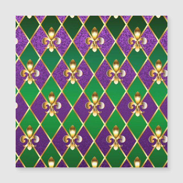 Jewelry Background Mardi Gras Magnetic Invitation (Front)