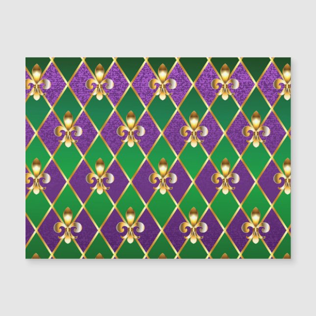 Jewelry Background Mardi Gras Magnetic Invitation (Front)
