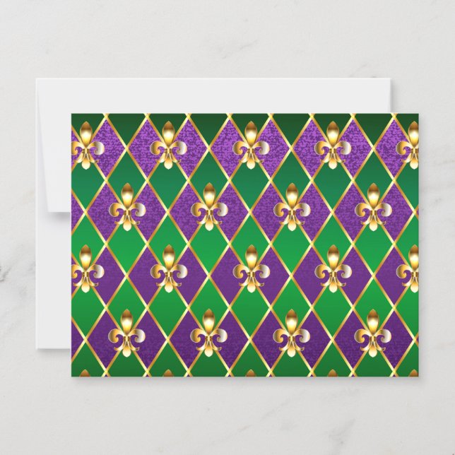 Jewelry Background Mardi Gras Magnetic Invitation (Front)
