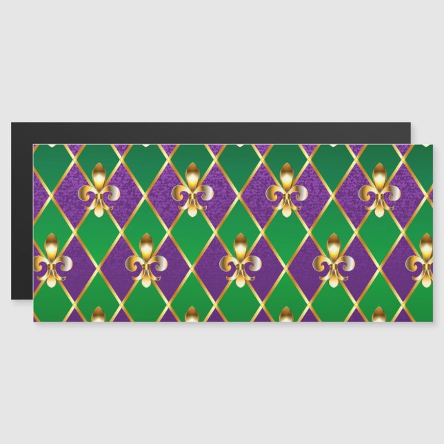 Jewelry Background Mardi Gras Magnetic Invitation (Front/Back)