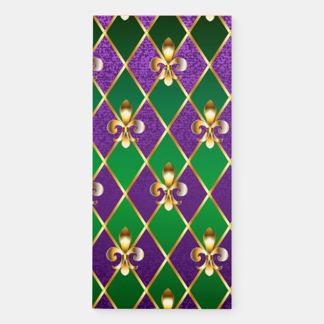 Jewelry Background Mardi Gras Magnetic Notepad (Front)