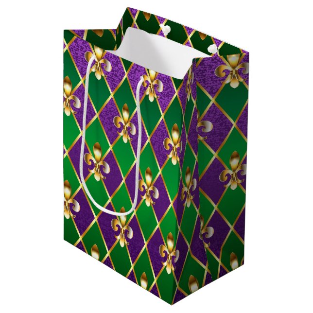 Jewelry Background Mardi Gras Medium Gift Bag (Front Angled)