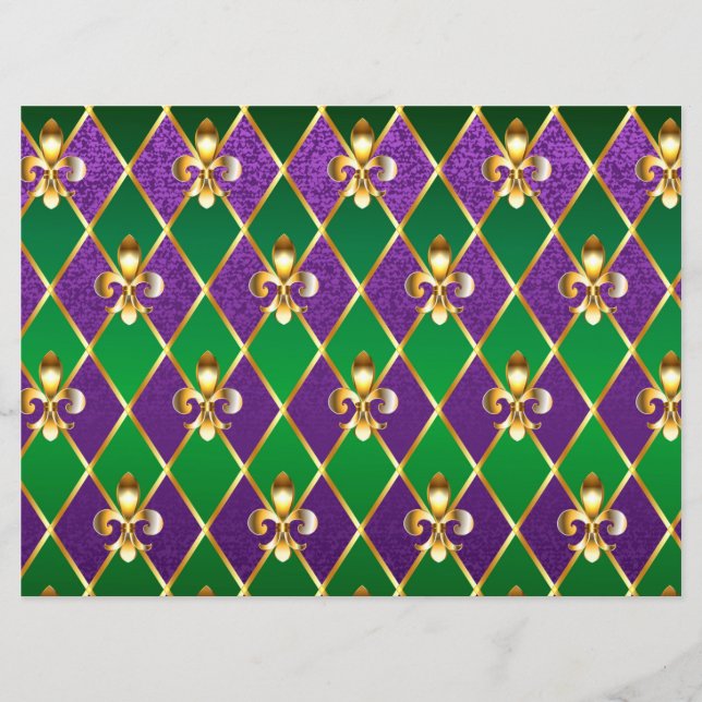 Jewelry Background Mardi Gras Menu (Front)