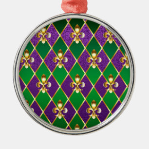 Jewelry Background Mardi Gras Metal Ornament