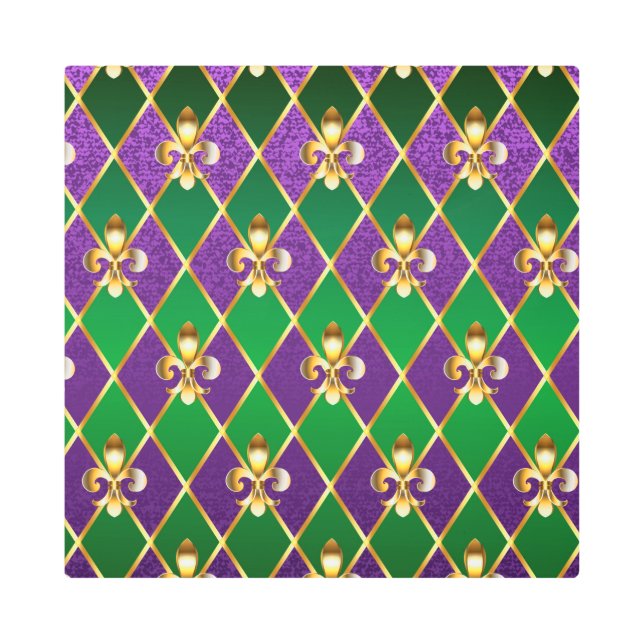 Jewelry Background Mardi Gras Metal Print (Front)