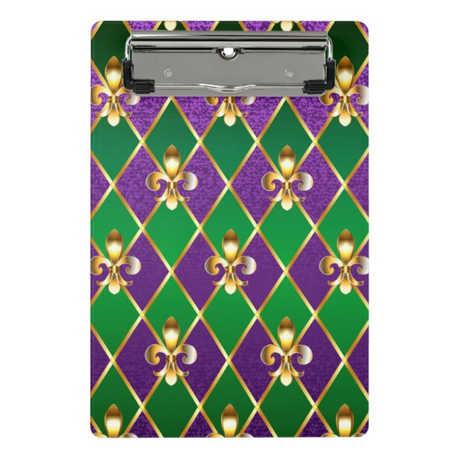Jewelry Background Mardi Gras Mini Clipboard (Front)