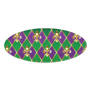 Jewelry Background Mardi Gras Name Tag