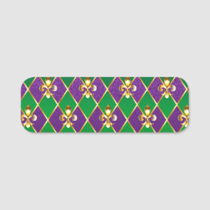 Jewelry Background Mardi Gras Name Tag