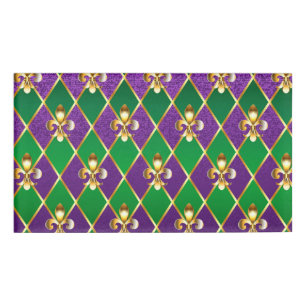 Jewelry Background Mardi Gras Name Tag