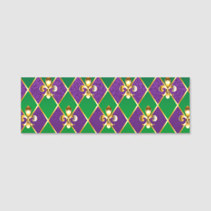Jewelry Background Mardi Gras Name Tag