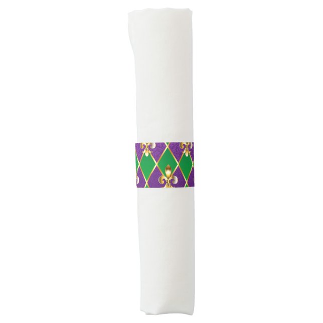 Jewelry Background Mardi Gras Napkin Bands (Front)