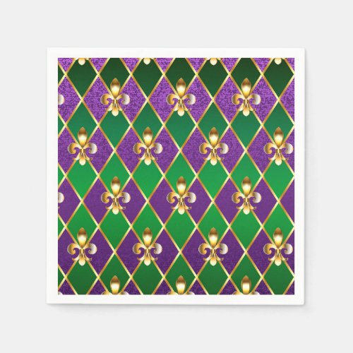 Jewelry Background Mardi Gras Napkins