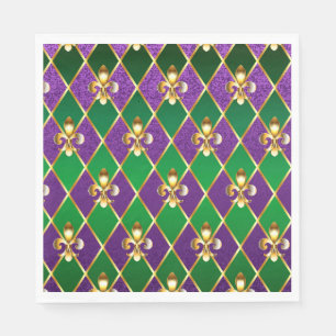 Jewelry Background Mardi Gras Napkins