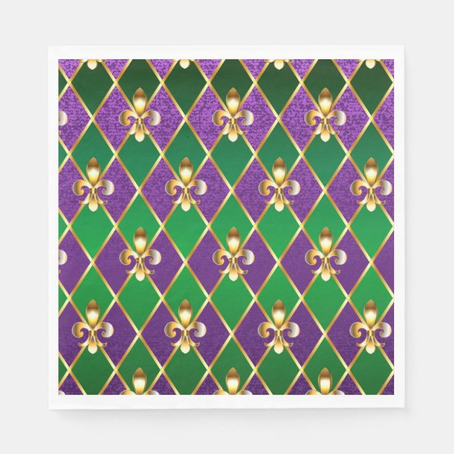 Jewelry Background Mardi Gras Napkins (Front)
