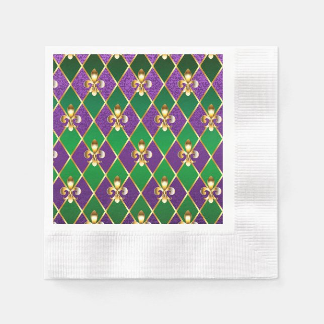 Jewelry Background Mardi Gras Napkins (Front)