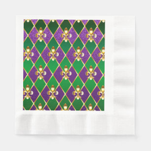Jewelry Background Mardi Gras Napkins
