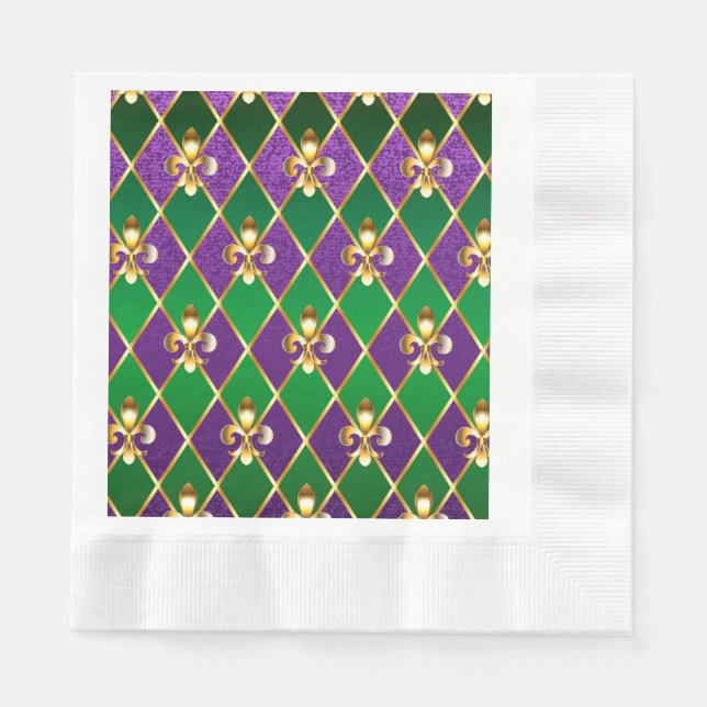 Jewelry Background Mardi Gras Napkins (Front)