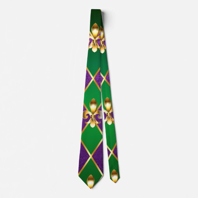 Jewelry Background Mardi Gras Neck Tie (Front)