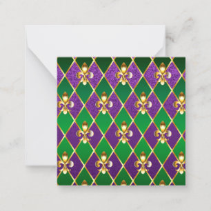 Jewelry Background Mardi Gras Note Card
