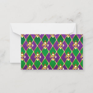 Jewelry Background Mardi Gras Note Card