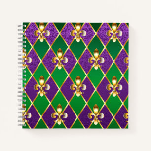 Jewelry Background Mardi Gras Notebook