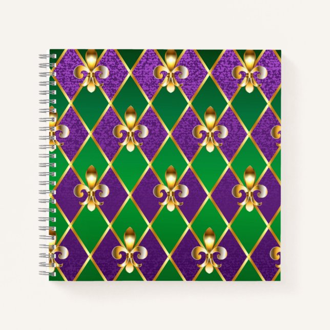 Jewelry Background Mardi Gras Notebook (Front)