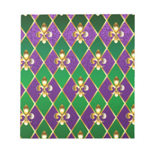 Jewelry Background Mardi Gras Notepad