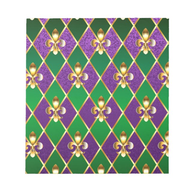 Jewelry Background Mardi Gras Notepad (Front)