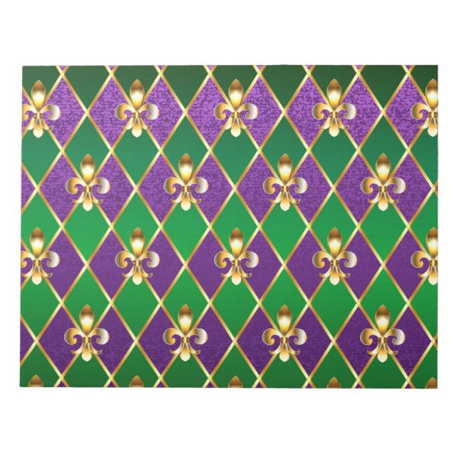 Jewelry Background Mardi Gras Notepad (Front)