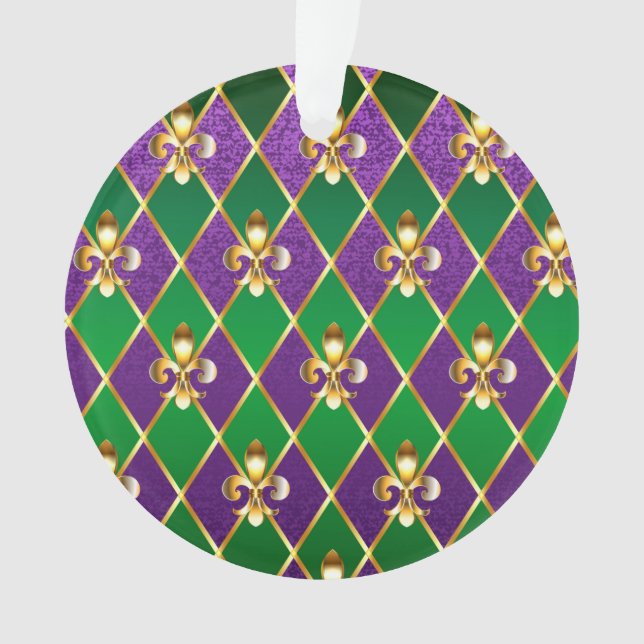 Jewelry Background Mardi Gras Ornament (Front)