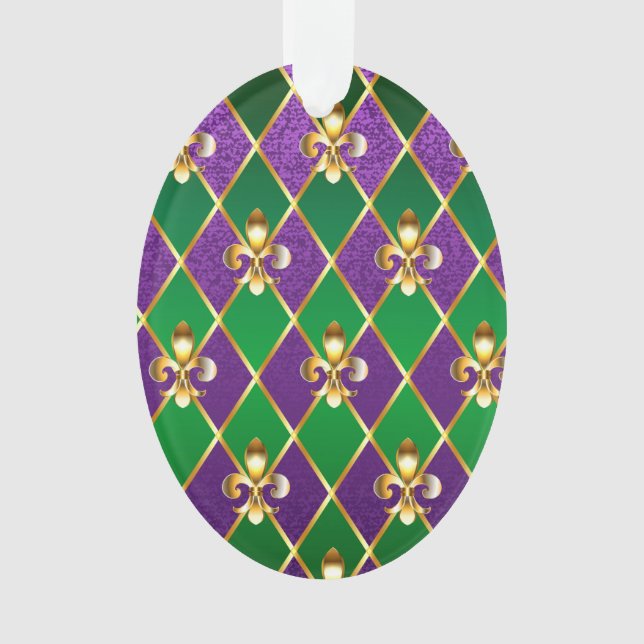 Jewelry Background Mardi Gras Ornament (Front)