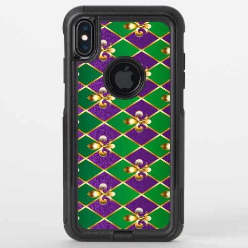 Jewelry Background Mardi Gras OtterBox Commuter iPhone XS Max Case