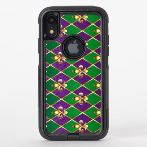 Jewelry Background Mardi Gras OtterBox Commuter iPhone XR Case