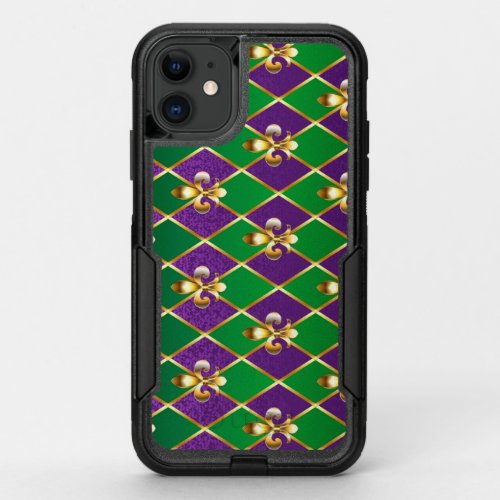 Jewelry Background Mardi Gras OtterBox Commuter iPhone 11 Case