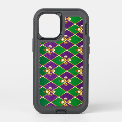 Jewelry Background Mardi Gras OtterBox Defender iPhone 12 Mini Case