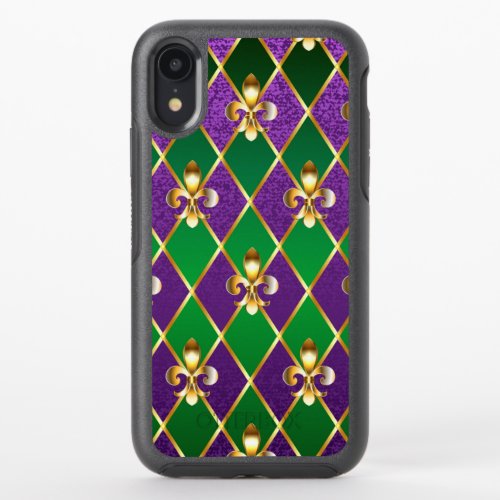 Jewelry Background Mardi Gras OtterBox Symmetry iPhone XR Case