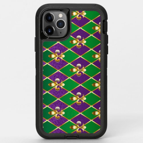 Jewelry Background Mardi Gras OtterBox Defender iPhone 11 Pro Max Case