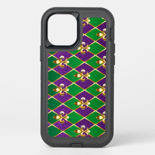 Jewelry Background Mardi Gras OtterBox Defender iPhone 12 Pro Case