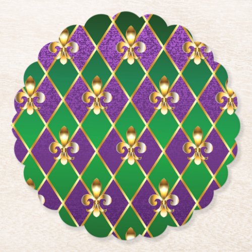 Jewelry Background Mardi Gras Paper Coaster