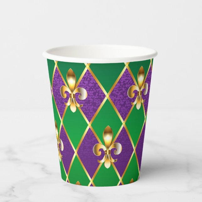 Jewelry Background Mardi Gras Paper Cups (Front)