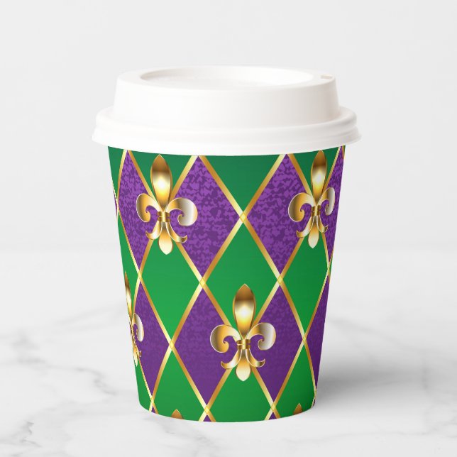Jewelry Background Mardi Gras Paper Cups (Front)