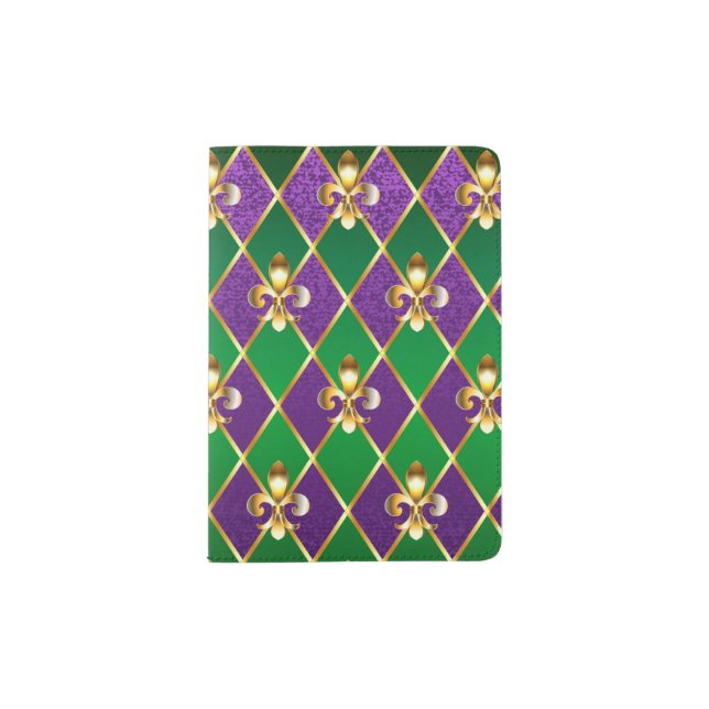 Jewelry Background Mardi Gras Passport Holder (Front)