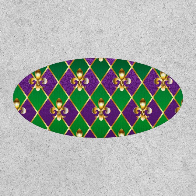 Jewelry Background Mardi Gras Patch (Front)