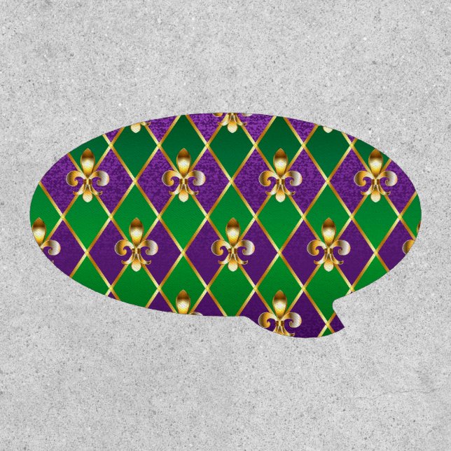 Jewelry Background Mardi Gras Patch (Front)