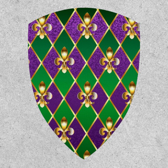 Jewelry Background Mardi Gras Patch (Front)