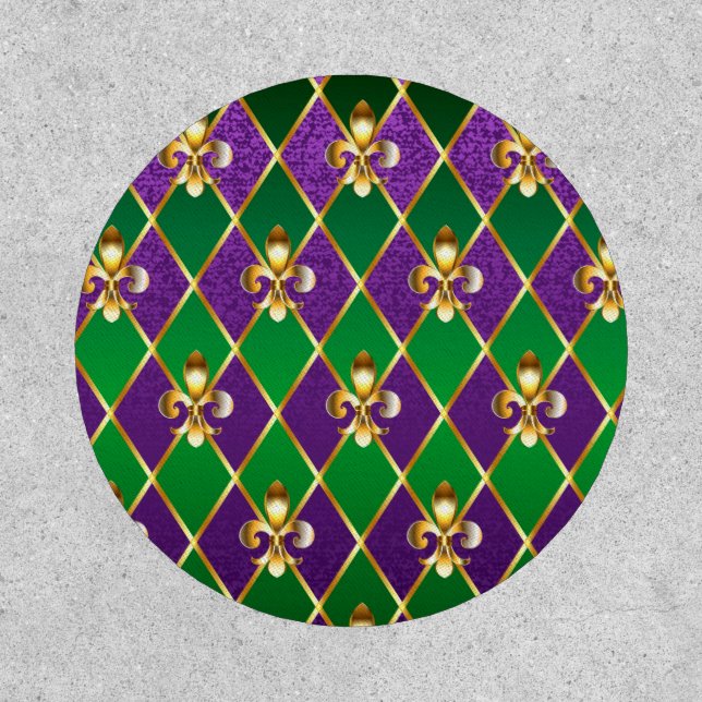 Jewelry Background Mardi Gras Patch (Front)