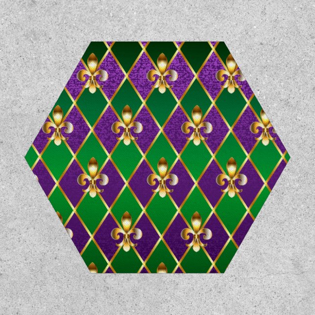 Jewelry Background Mardi Gras Patch (Front)