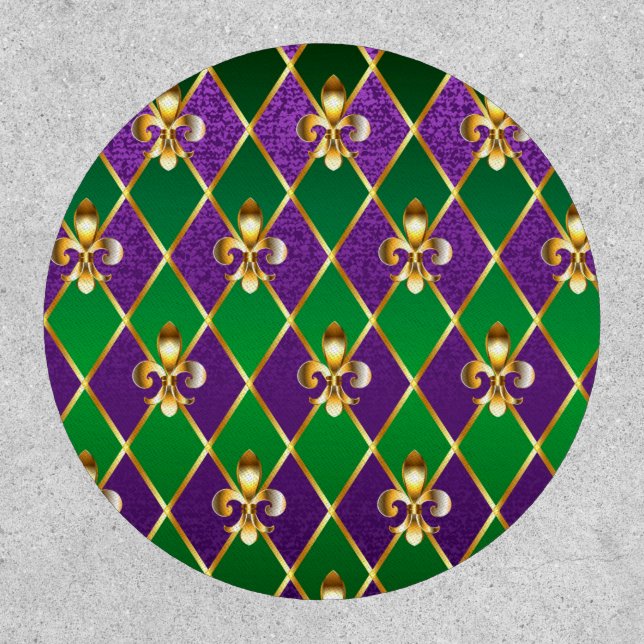 Jewelry Background Mardi Gras Patch (Front)
