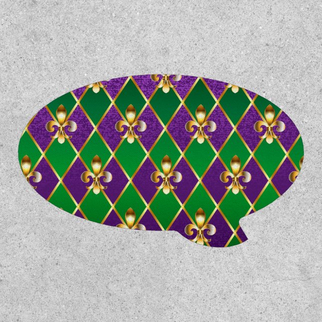 Jewelry Background Mardi Gras Patch (Front)