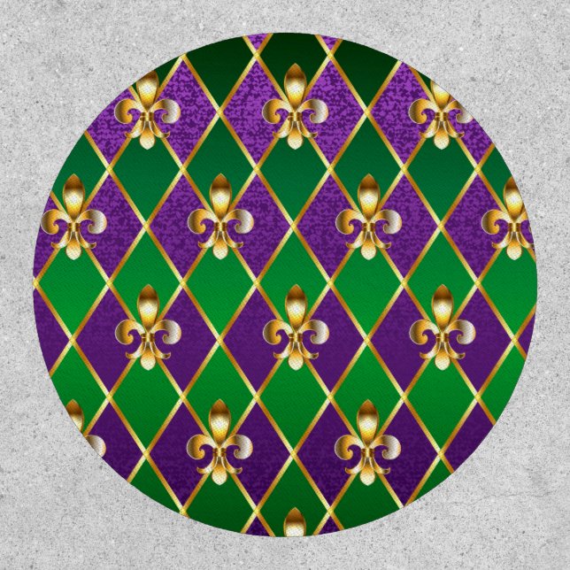 Jewelry Background Mardi Gras Patch (Front)
